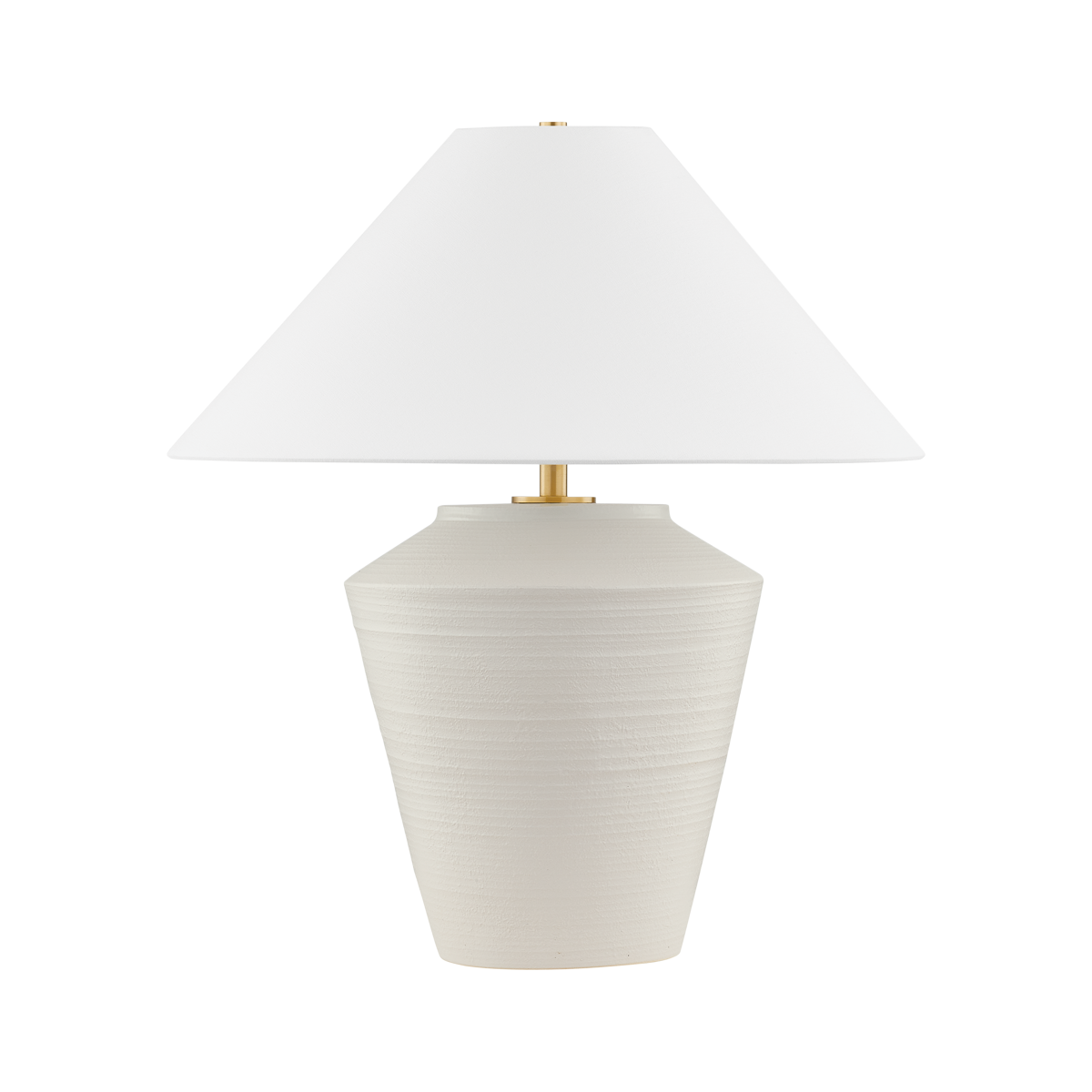 RACHIE Table Lamp in Aged Brass/ Ceramic Whitewash Terracotta Finish