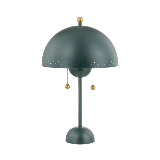 Jojo TABLE LAMP in Aged Brass/Soft Studio Green Finish