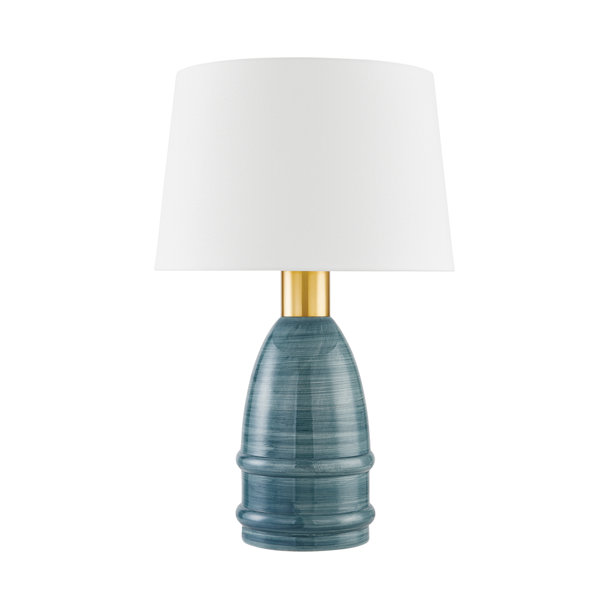 Tenley TABLE LAMP in Aged Brass/Ceramic Inchyra Blue Finish