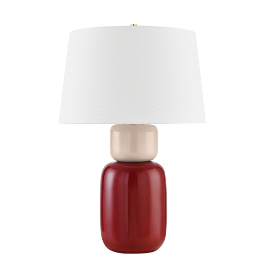 Batya TABLE LAMP in Aged Brass/Ceramic Bordeaux Blush Finish