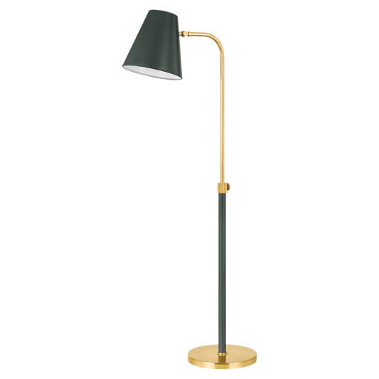 Georgann Floor Lamp in Aged Brass/Soft Studio Green Finish