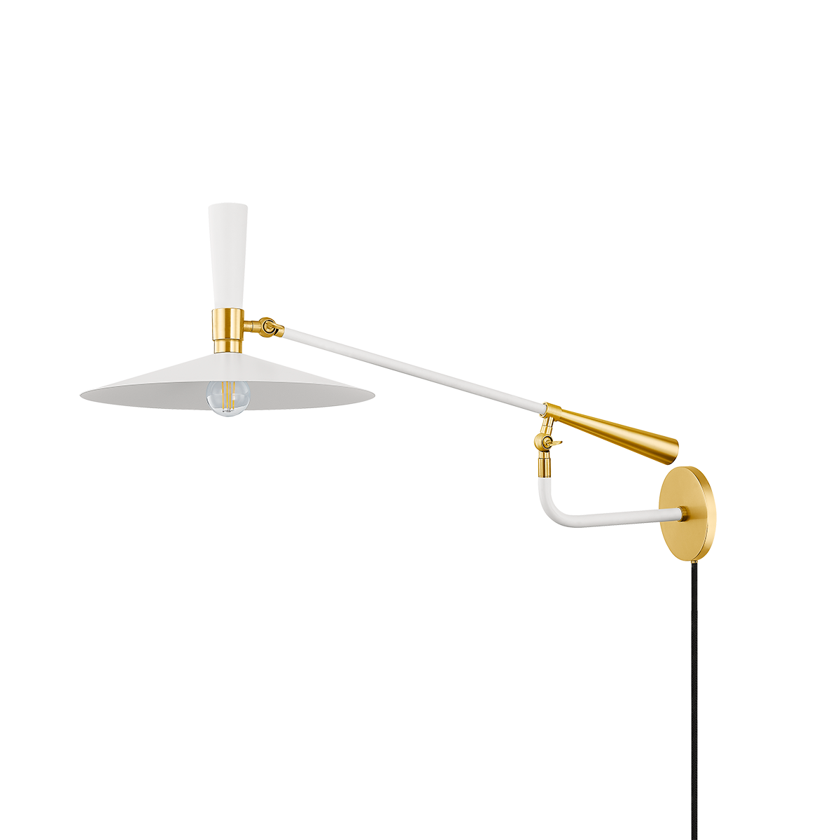 MILENA Wall Sconce in AGED BRASS/SOFT CREAM Finish