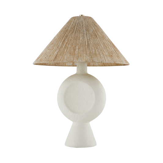 CENTELLA Table Lamp in AGED BRASS/WHITE PLASTER Finish