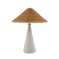 PERILLA Table Lamp in AGED BRASS/ CERAMIC WINDSWEPT WHITE Finish
