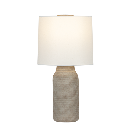 STASSI Table Lamp in AGED BRASS/CERAMIC STRIA TERRA Finish