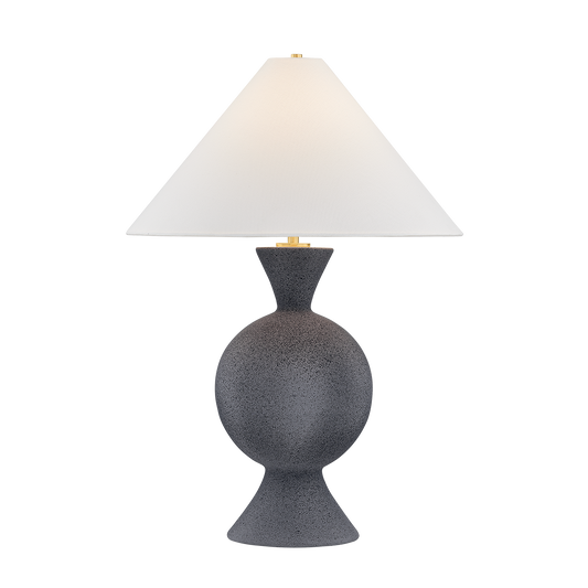 ZADEH Table Lamp in AGED BRASS/CERAMIC PALE MIDNIGHT Finish
