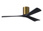 Irene-3H Series 52 Inch 3 blade paddle fan. Multiple Finish Options to choose from. Brushed Brass / Matte Black Finish