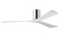 Irene-3H Series 60 Inch 3 blade paddle fan. Multiple Finish Options to choose from. Polished Chrome / Matte White Finish