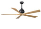 60 inch Irene-3 three-blade paddle fan. Multiple Size and Finish Options to choose from. Matte Black / Light Maple Finish / 60 Inch