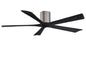 Irene-5H Series 60 Inch 5 blade paddle fan. Multiple Finish Options to choose from. Brushed Pewter / Matte Black Finish