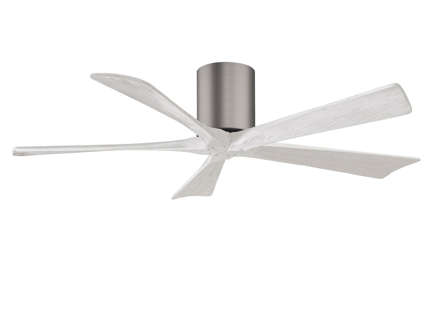 Irene-5H Series 52 Inch 5 blade paddle fan. Multiple Finish Options to choose from. Brushed Pewter / Matte White Finish