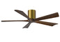 Irene-5H Series 52 Inch 5 blade paddle fan. Multiple Finish Options to choose from. Brushed Brass / Walnut Tone Finish