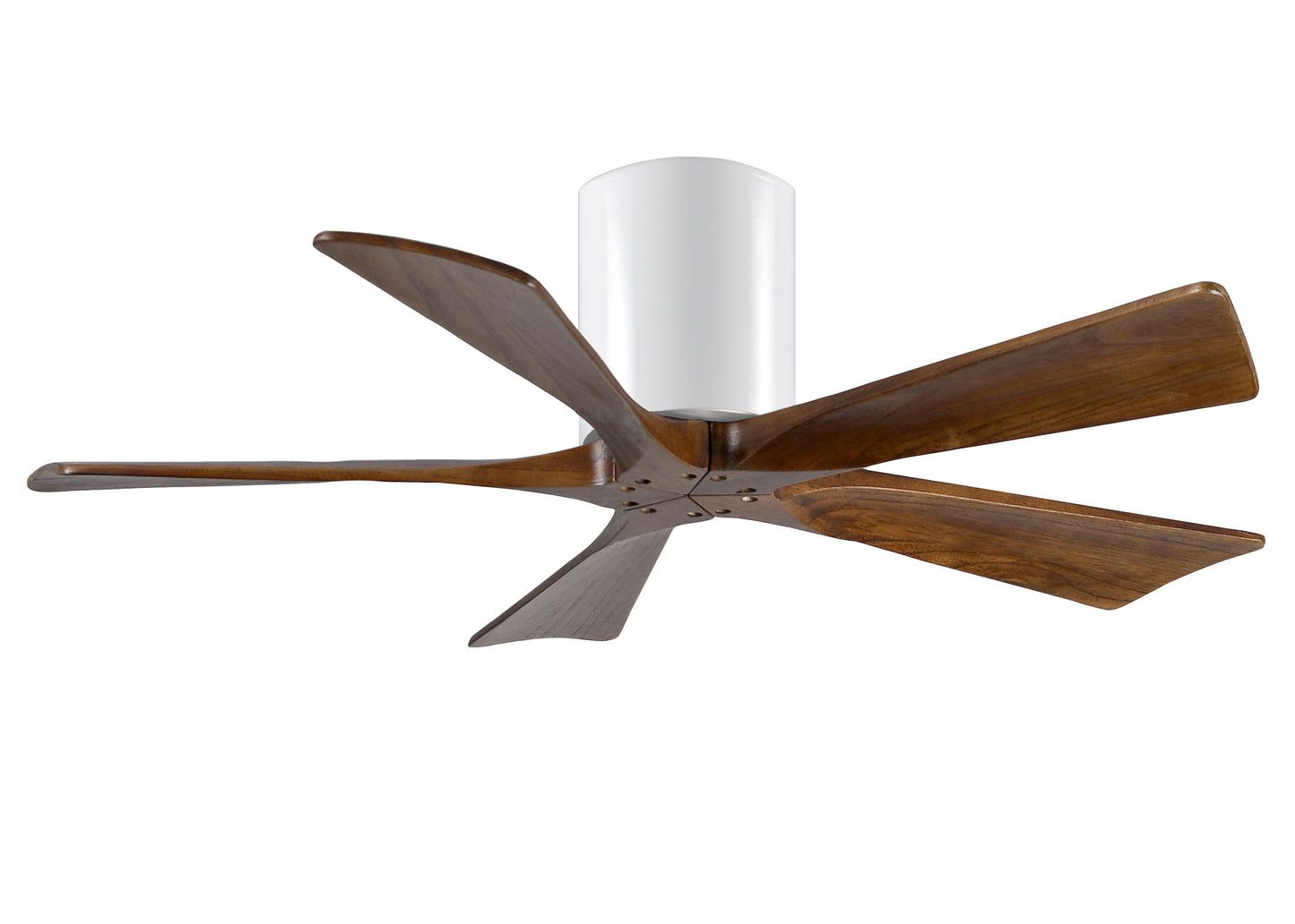 Irene-5H Series 42 Inch 5 blade paddle fan. Multiple Finish Options to choose from. Gloss White / Walnut Tone Finish