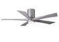 Irene-5HLK Series 52 Inch 5 blade paddle fan. Multiple Finish Options to choose from. Brushed Nickel / Barnwood Tone Finish