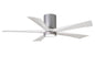 Irene-5HLK Series 52 Inch 5 blade paddle fan. Multiple Finish Options to choose from. Brushed Nickel / Matte White Finish