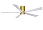 Irene-5HLK Series 60 Inch 5 blade paddle fan. Multiple Finish Options to choose from. Brushed Brass / Matte White