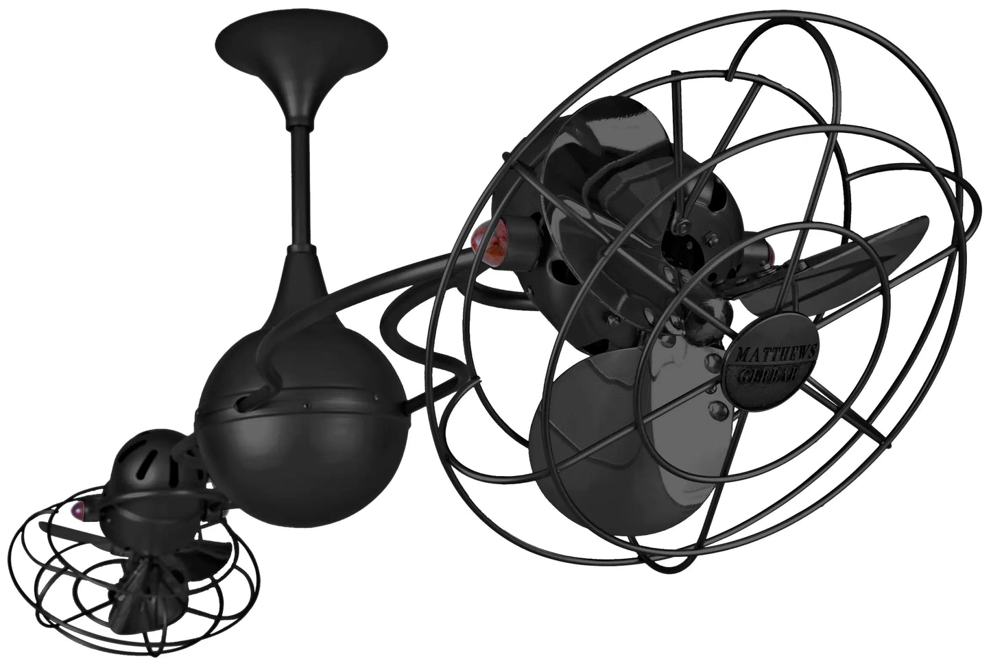 Italo Ventania 60 Inch Metal 360° dual headed rotational ceiling fan. Multiple Finish Options to choose from.