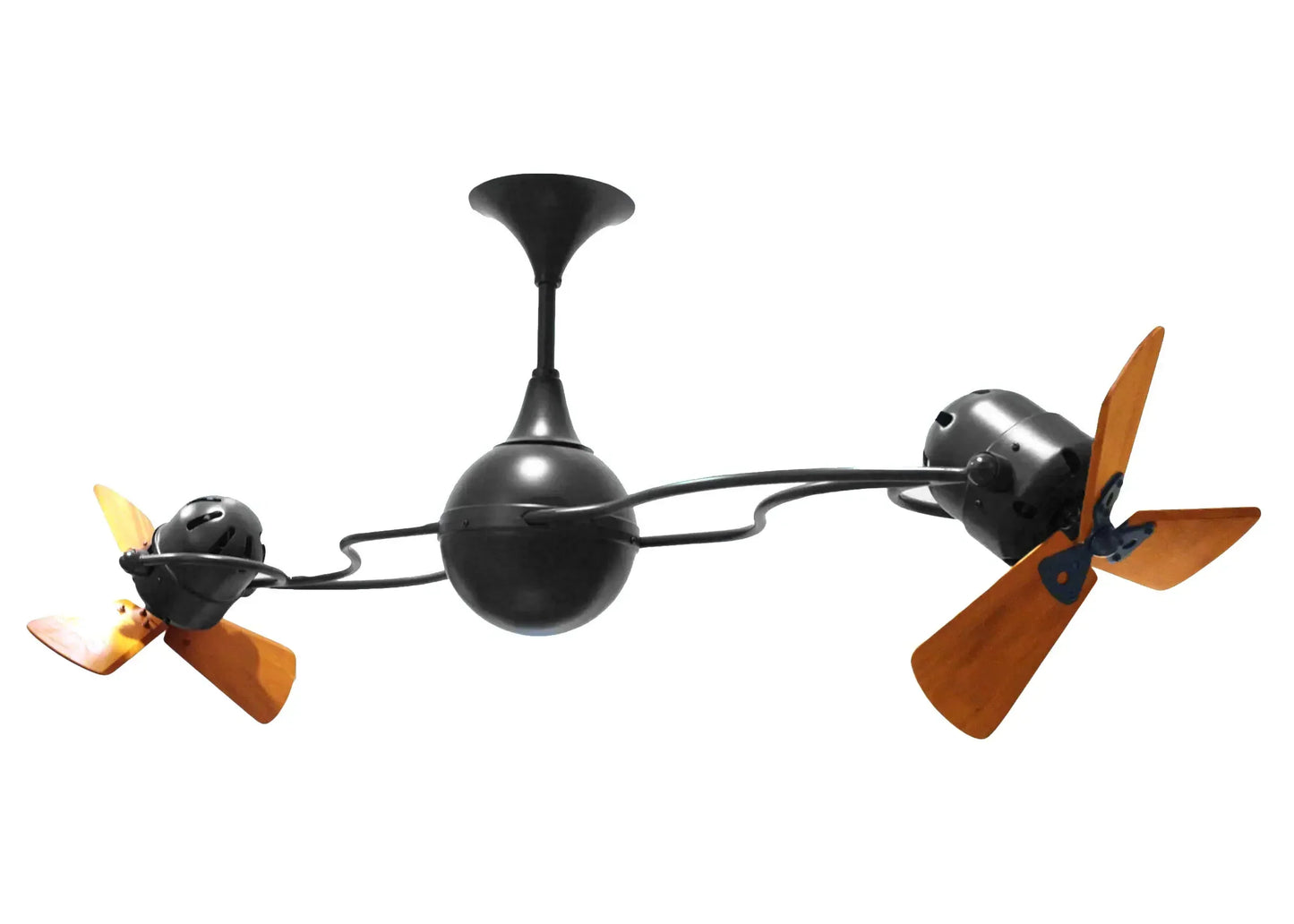 Italo Ventania 62 Inch Wood 360° dual headed rotational ceiling fan. Multiple Finish Options to choose from.
