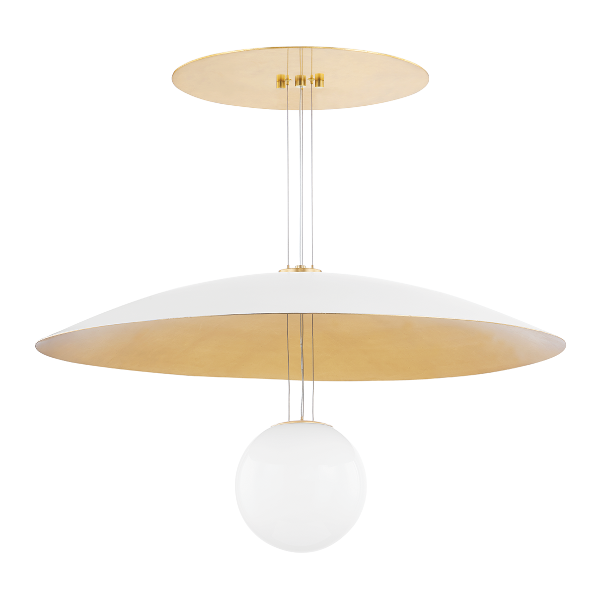 Brim Chandelier with SOFT WHITE/GOLD LEAF Finish