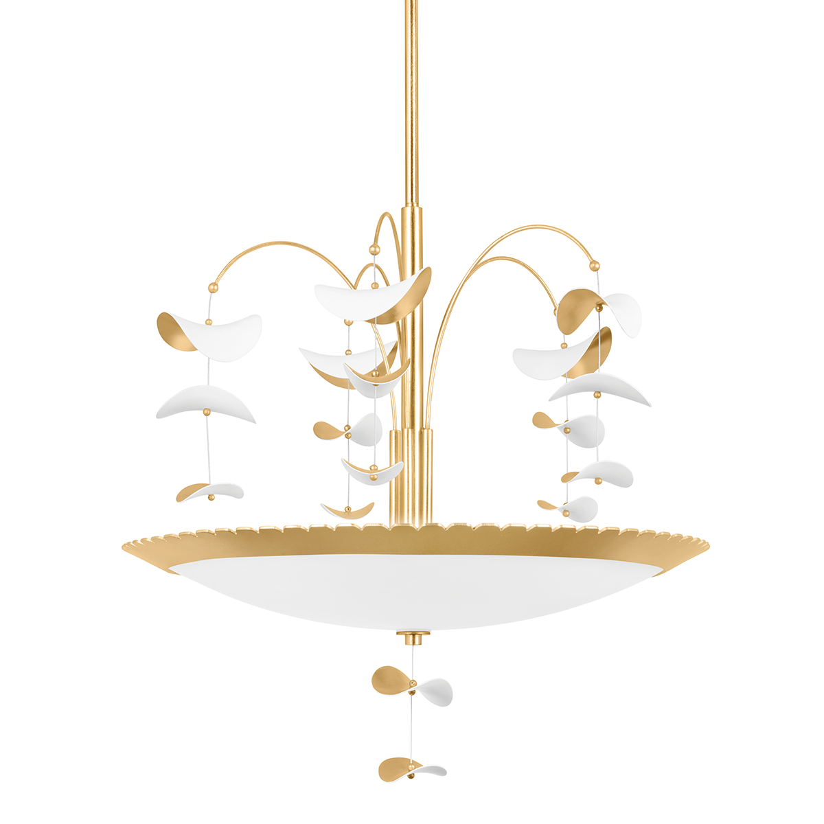 Paavo Chandelier with Gold Leaf/soft White Combo Finish