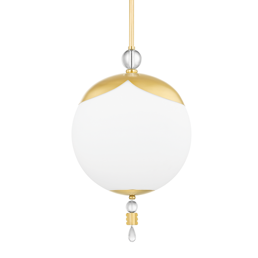 Perla Pendant with Aged Brass Finish