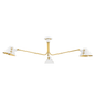 Split Semi Flush with AGED BRASS/SOFT WHITE Finish