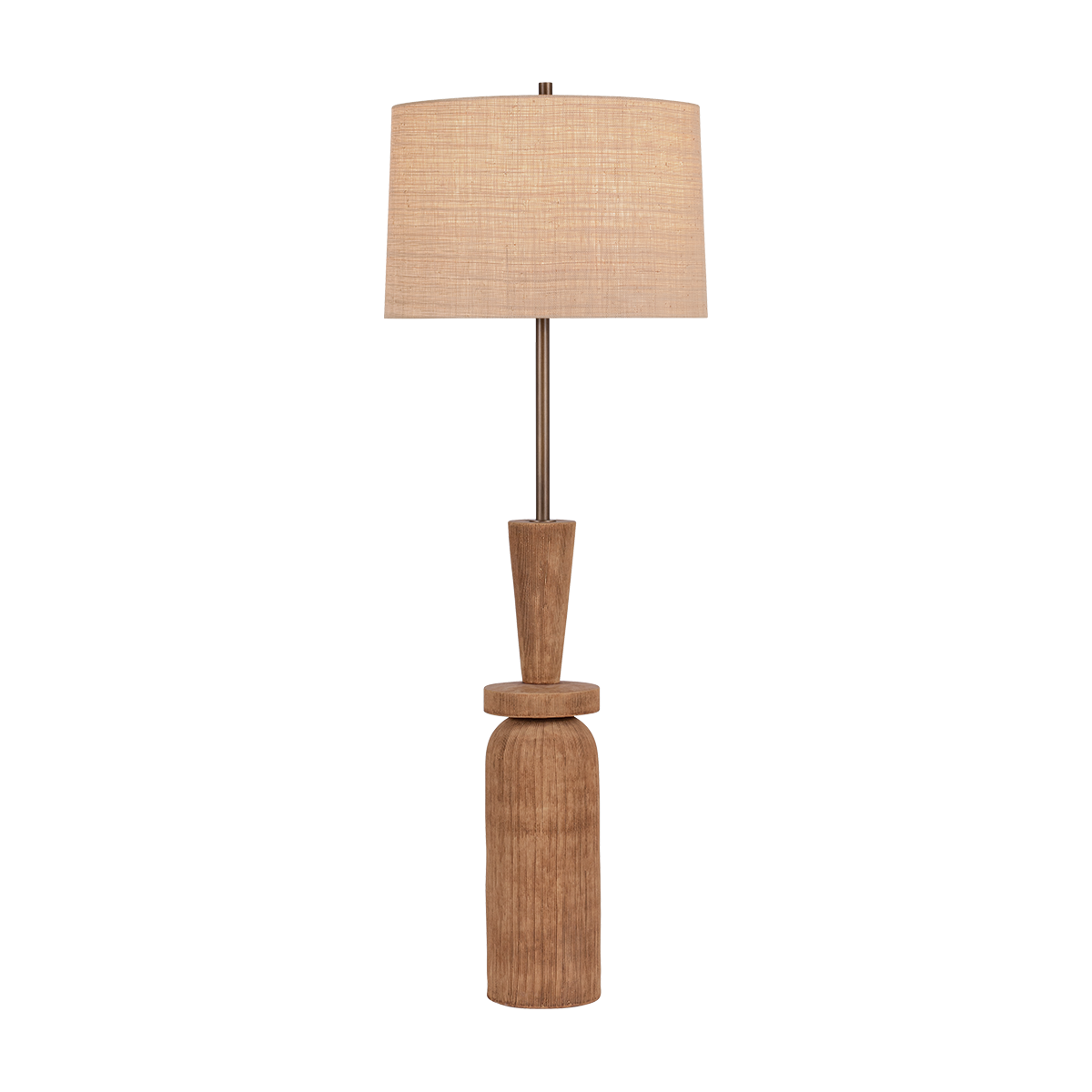 KINLOCH Floor Lamp with BRONZE LEAF/CERAMIC ASH BROWN Finish