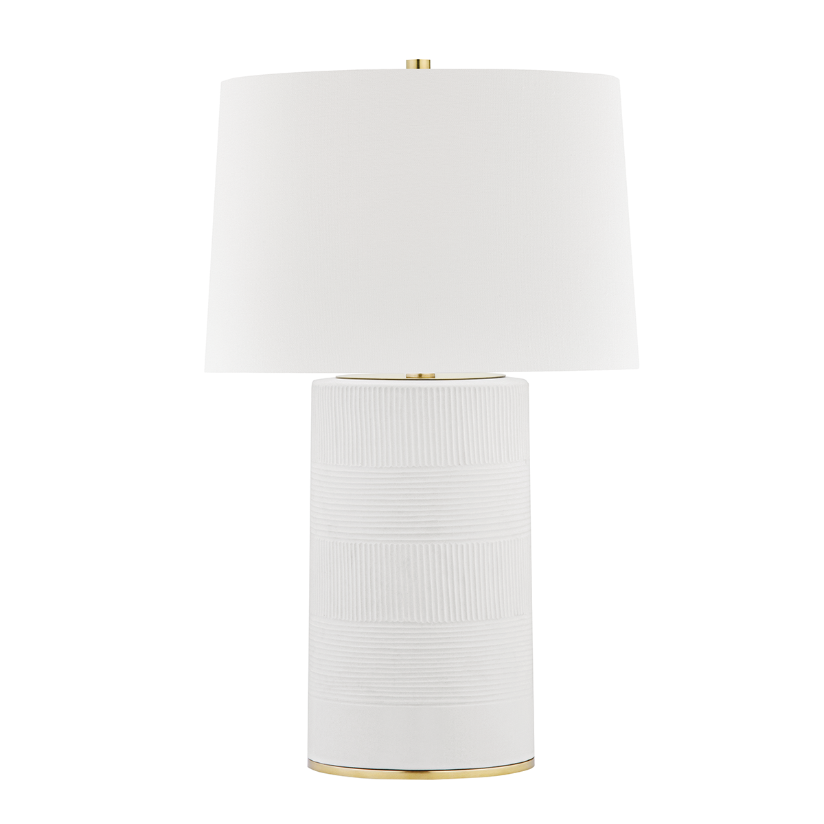 Borneo Table Lamp with Aged Brass/soft Off White Finish