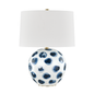 Blue Point Table Lamp with White Bisque/blue Dots Finish