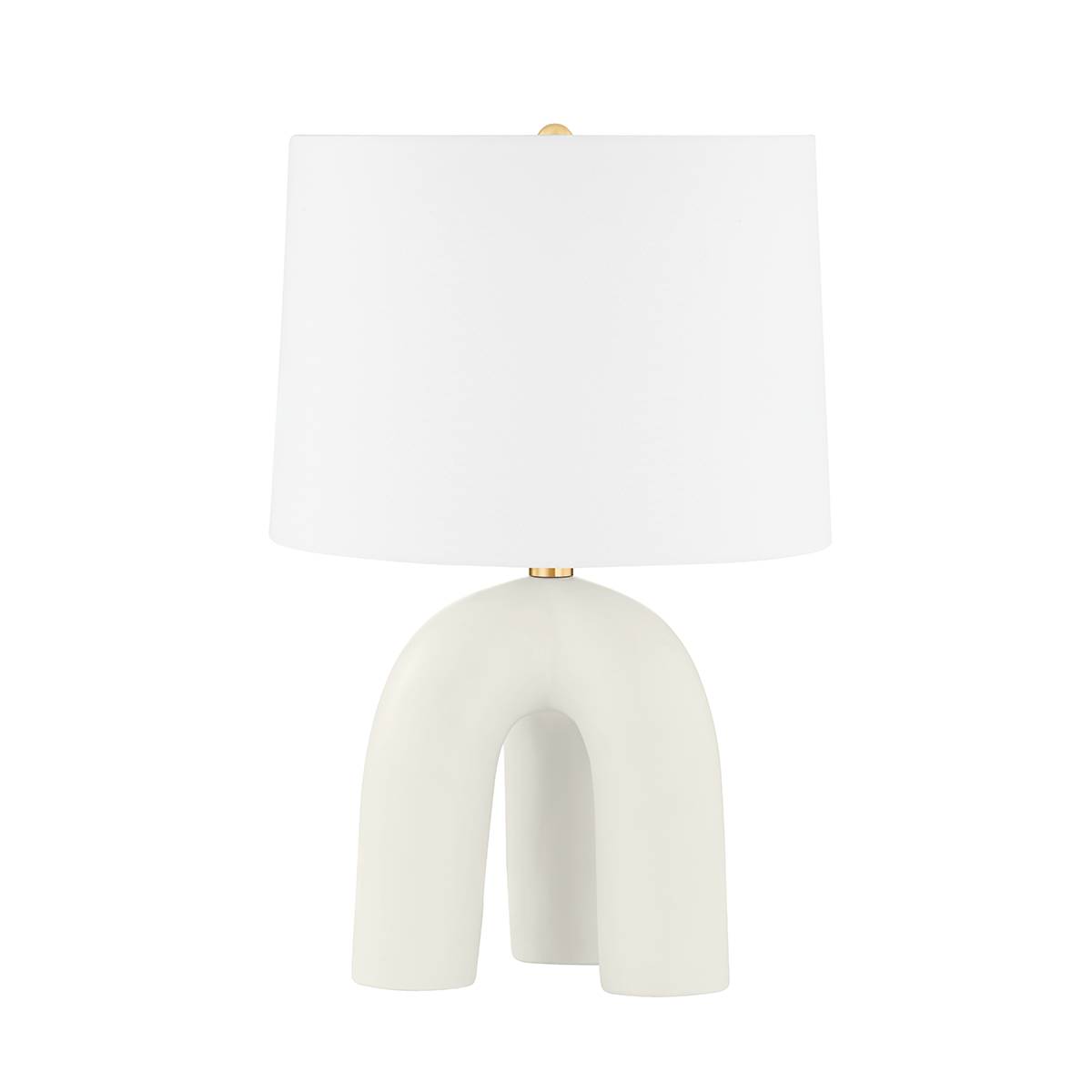 Mills Pond Table Lamp with AGED BRASS/SATIN IVORY Finish