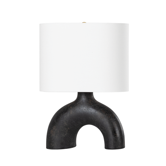 VALHALLA Table Lamp with AGED BRASS/EARTH CHARCOAL CERAMIC Finish