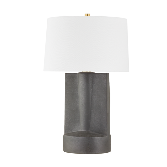 Wilson Table Lamp with AGED BRASS/CERAMIC TEXTURE DARK GREY Finish