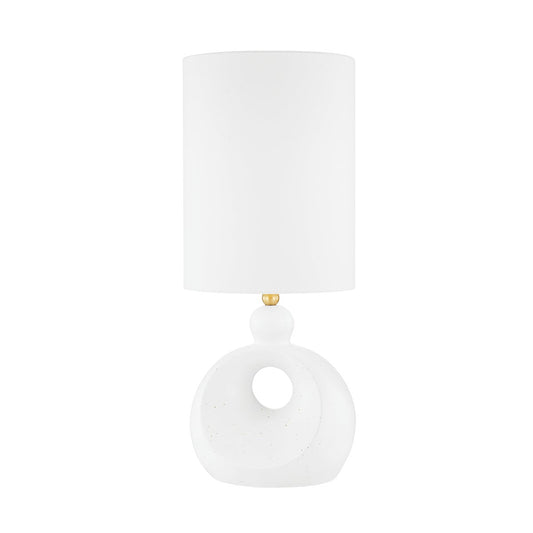 Penonic Table Lamp with AGED BRASS/WHITE CERAMIC Finish