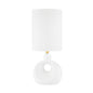 Penonic Table Lamp with AGED BRASS/WHITE CERAMIC Finish