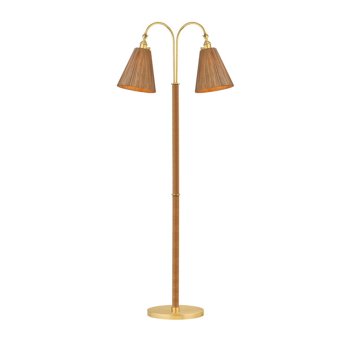 RUTHIN Floor Lamp with AGED BRASS Finish
