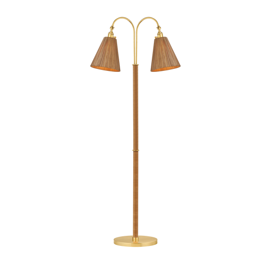 RUTHIN Floor Lamp with AGED BRASS Finish