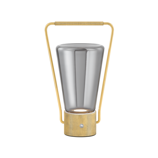 BOOKER Rechargeable Table Lamp with AGED BRASS Finish