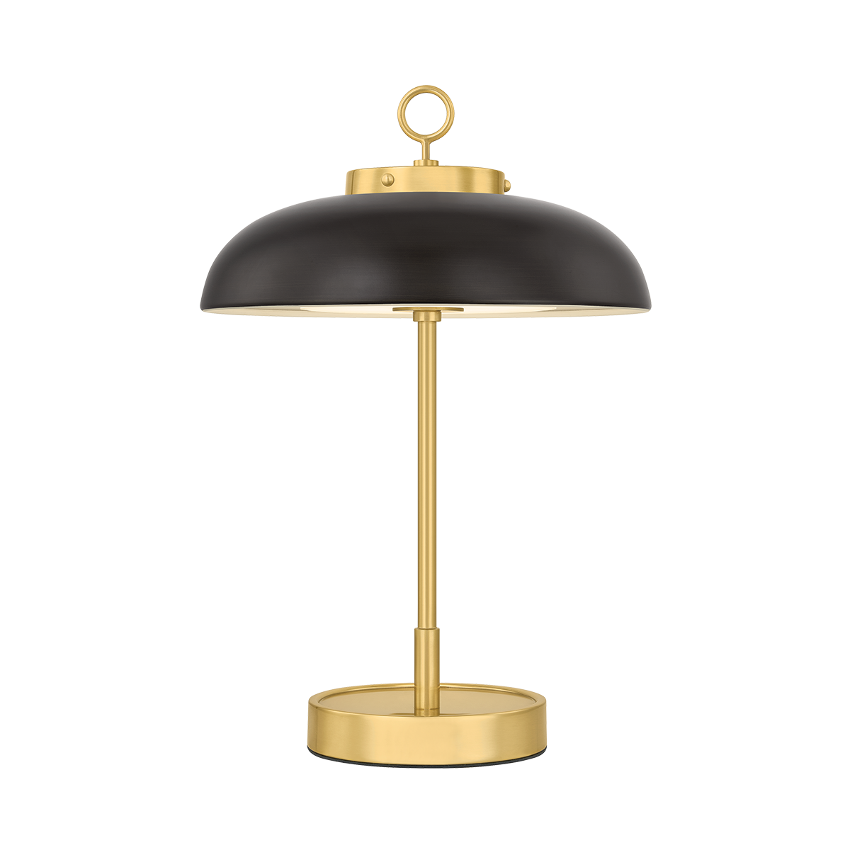 HECTOR Rechargeable Table Lamp with AGED BRASS/DISTRESSED BRONZE Finish