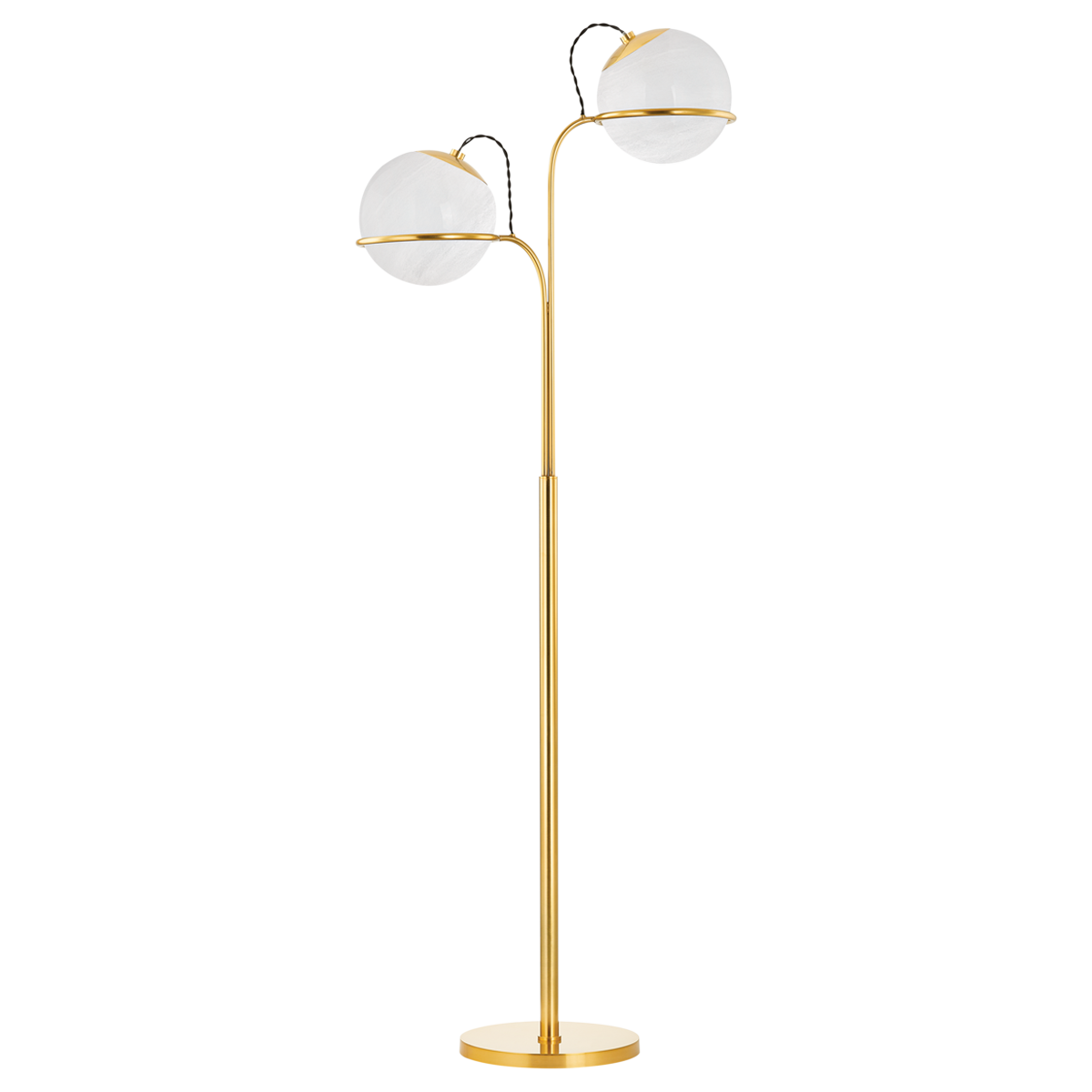 HINGHAM Floor Lamp with Aged Brass Finish