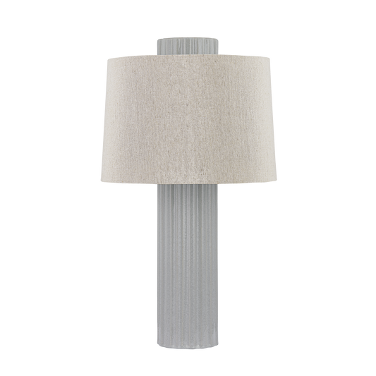 MANCHESTER Table Lamp with Aged Brass/Ceramic Shell Grey Finish