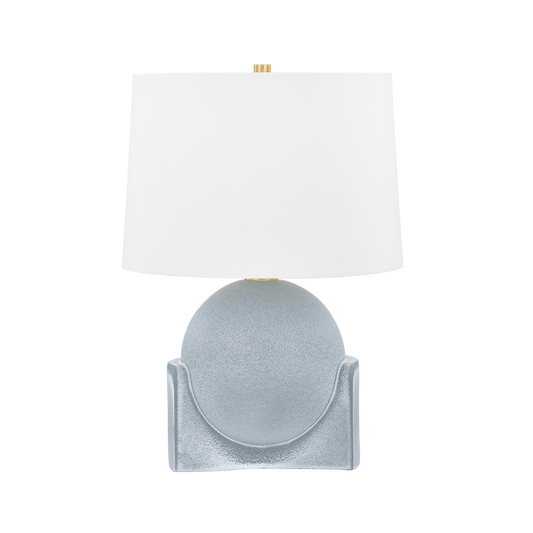 LEESTON Table Lamp with Aged Brass/Ceramic Reactive Slate Finish