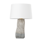 RAIDEN Table Lamp with Aged Brass/ Ceramic Windswept White Finish