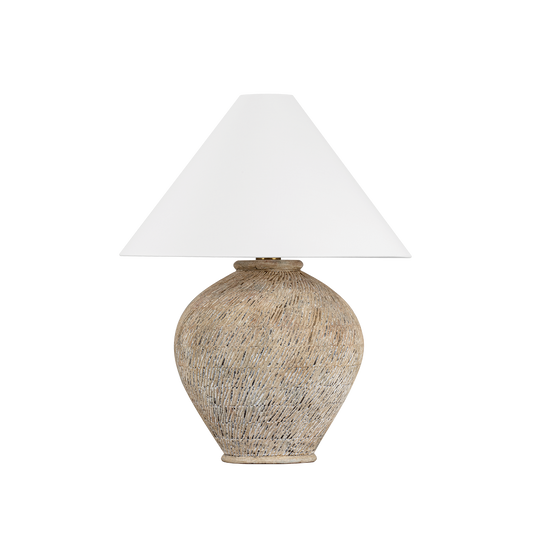RUMBROOK TABLE LAMP with AGED BRASS/CERAMIC ANCIENT TEXTURE Finish