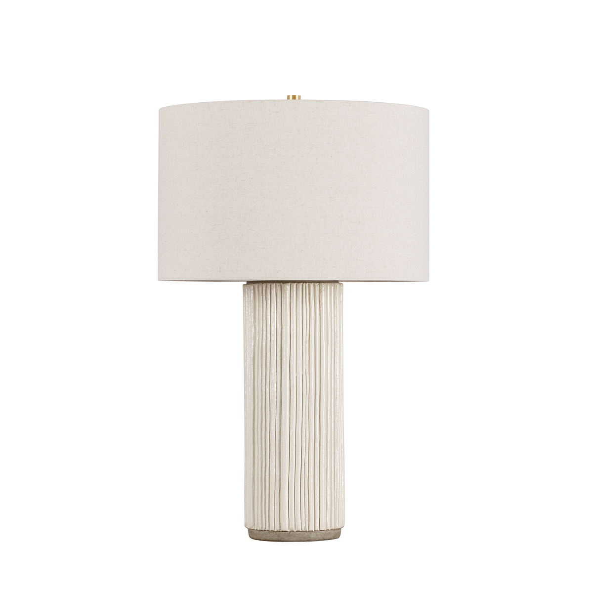 CRESTWOOD TABLE LAMP with AGED BRASS/CERAMIC FLUTED IVORY Finish