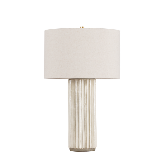 CRESTWOOD TABLE LAMP with AGED BRASS/CERAMIC FLUTED IVORY Finish