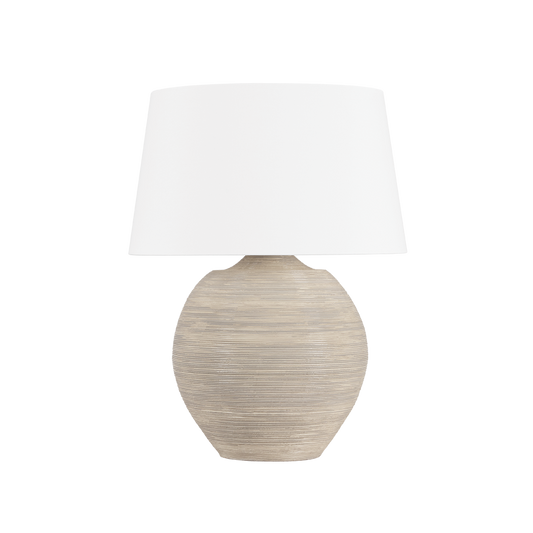 KITCHAWAN TABLE LAMP with AGED BRASS/CERAMIC ARTISAN CREAM Finish