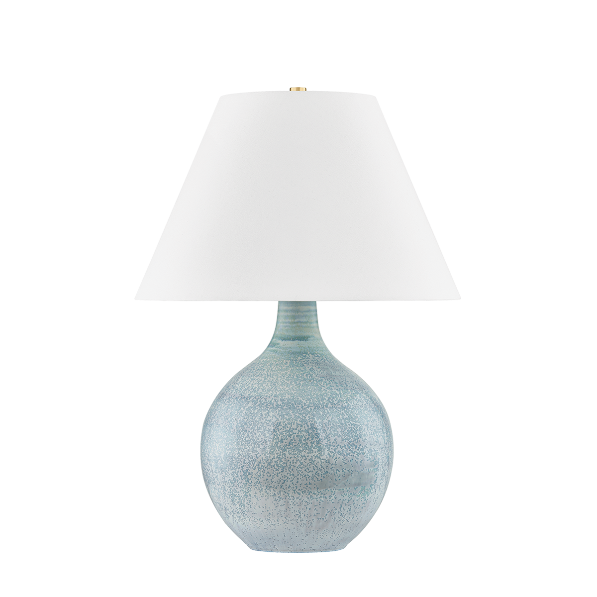 KEARNY TABLE LAMP with AGED BRASS/CERAMIC REACTIVE SEAGLASS Finish
