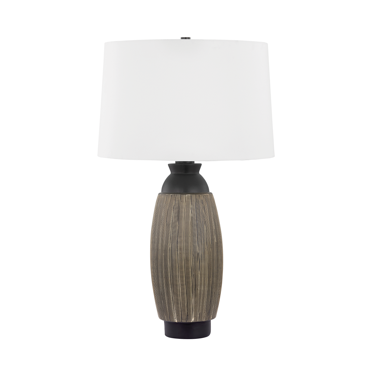 NASEBY Table Lamp with Distressed Bronze/Ceramic Cultured Black Finish