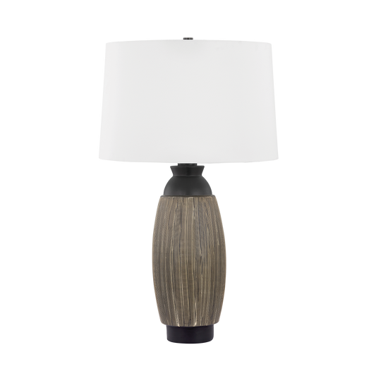 NASEBY Table Lamp with Distressed Bronze/Ceramic Cultured Black Finish