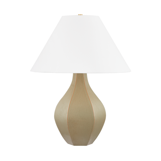ABESCON Table Lamp with Aged Brass/Ceramic Cocoon Finish